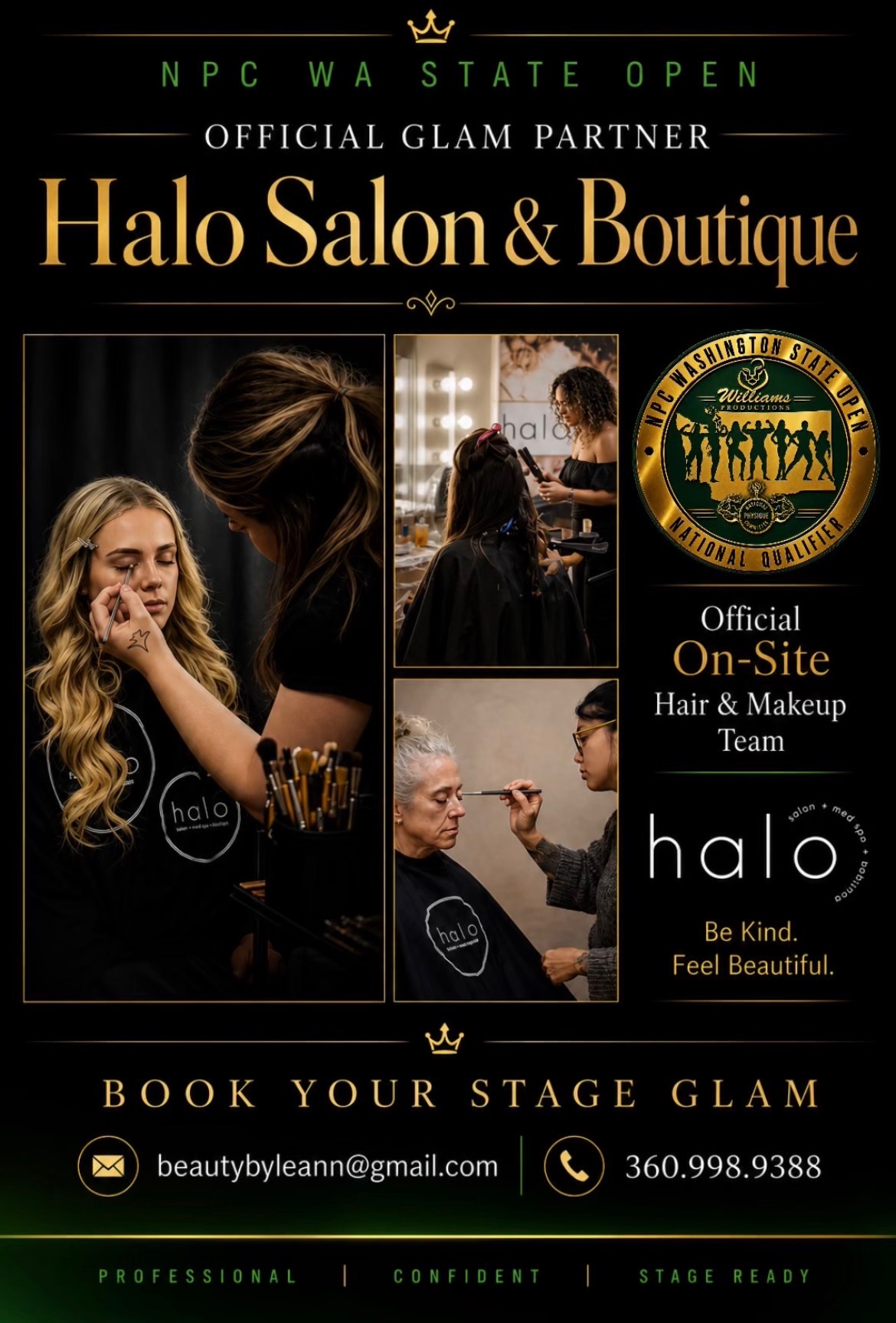 2026 NPC WA STATE OPEN OFFICIAL HAIR & MAKEUP — HALO SALON & BOUTIQUE